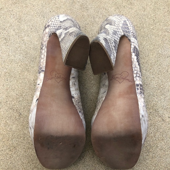 Sam Edelman Tacoma Python Peep Toe Heels - Picture 4 of 8